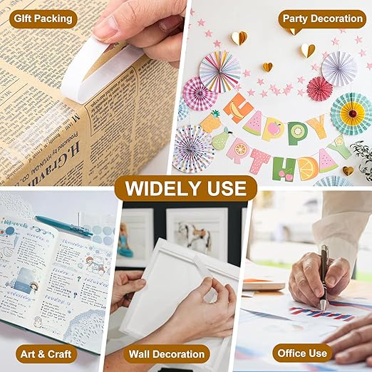 GUOKOFF Double Sided Tape 2 Inch x 40 Yards, Strong Adhesive Double Sided Sticky Tape, Two Sided Tapes, Multipurpose Tape for Arts, DIY, Crafts, Scrapbooking