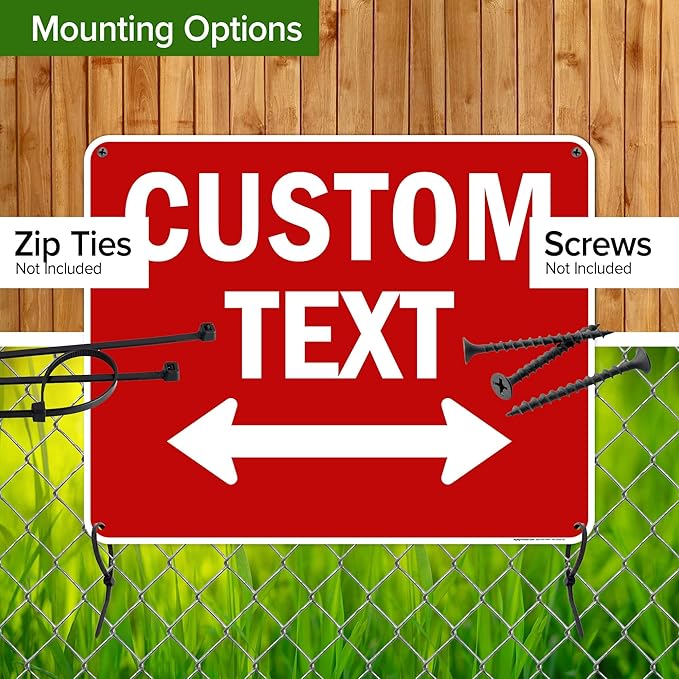 Custom Arrow,Custom Directional Sign, Two way Arrow,24x30 Inches, 55 mil thick HDPE (high density polyethylene) Made in USA by My Sign Center