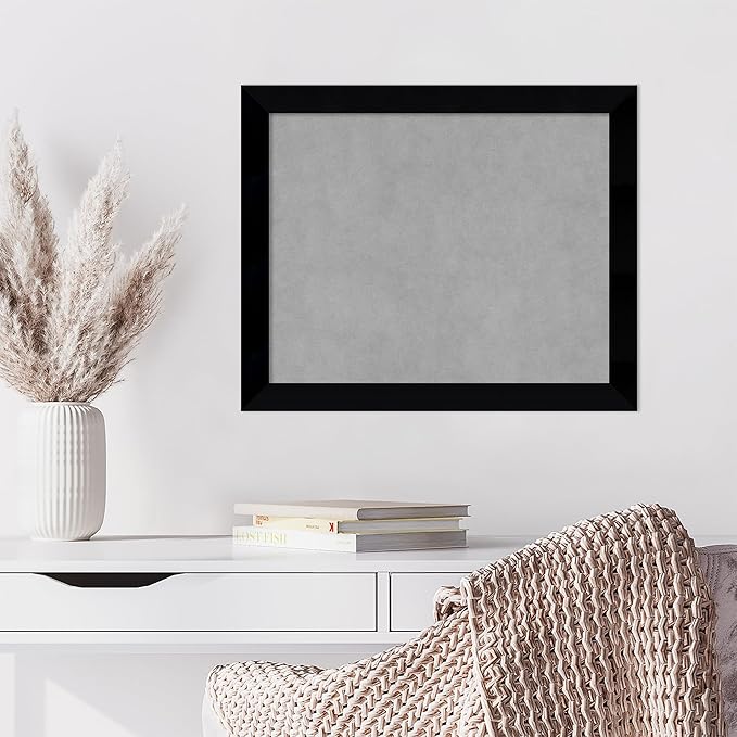 Amanti Art Black Framed Magnetic Board 19x23 Small Vision Board for use with Magnets, 100% Metal Sheet to Display Items as Office Decor or for Home Organization in mudroom, Kitchen or Kids Room