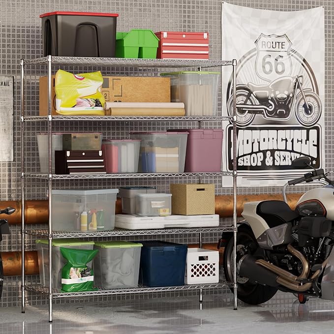 Regal Altair 24" Deep x 60" Wide x 74" Height Wire Shelving Kit | 5-Tier | NSF Commercial Storage Rack Unit