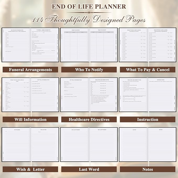 Lanpn Sorry, It's Your Problem Now, Because I'm Dead Journal, End of Life Planner Death Organizer with Tabs, When I Die Planner for Senior, Final Wishes & Financial Estate Planning Book