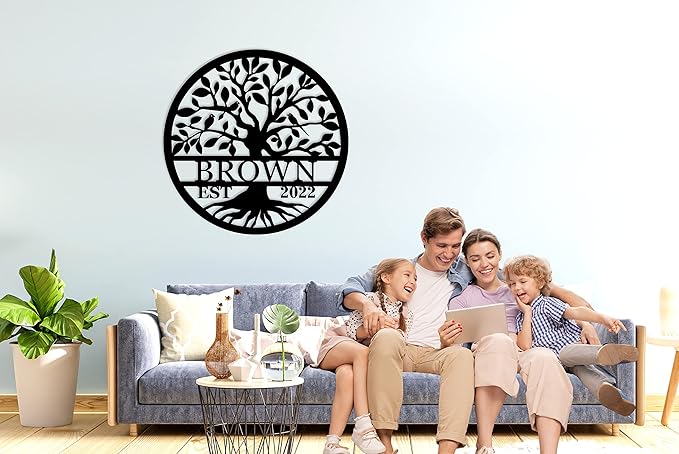 Personalized Tree of Life Metal Sign, Personalized Last Name Signs, Custom Name Signs, Tree of Life Wall Decor, Family Wall Décor
