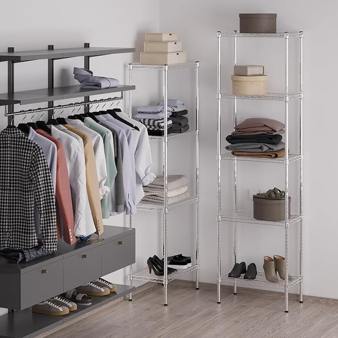 Regal Altair 14" Deep x 24" Wide x 86" Height Wire Shelving Kit | 5-Tier | NSF Commercial Storage Rack Unit