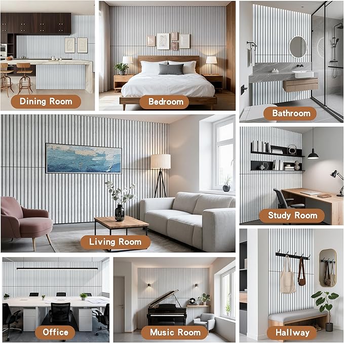 4 Pack Acoustic Wall Panels, Soundproof Panels with Simulated Wood Grain Finish, 47.2”x23.6” Decorative Acoustic Wall Panel for Office,Home Theater,Studio,Living Room, White Oak
