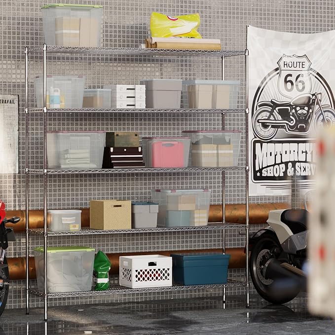 Regal Altair 18" Deep x 72" Wide x 86" Height Wire Shelving Kit | 5-Tier | NSF Commercial Storage Rack Unit