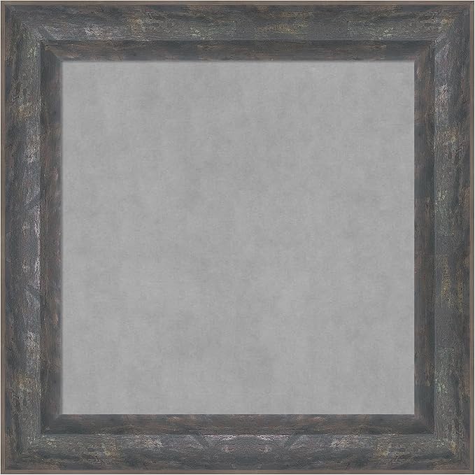 Amanti Art Grey Framed Magnetic Board 15x15 X-Small Vision Board for use with Magnets, 100% Metal Sheet to Display Items as Office Decor or for Home Organization in mudroom, Kitchen or Kids Room