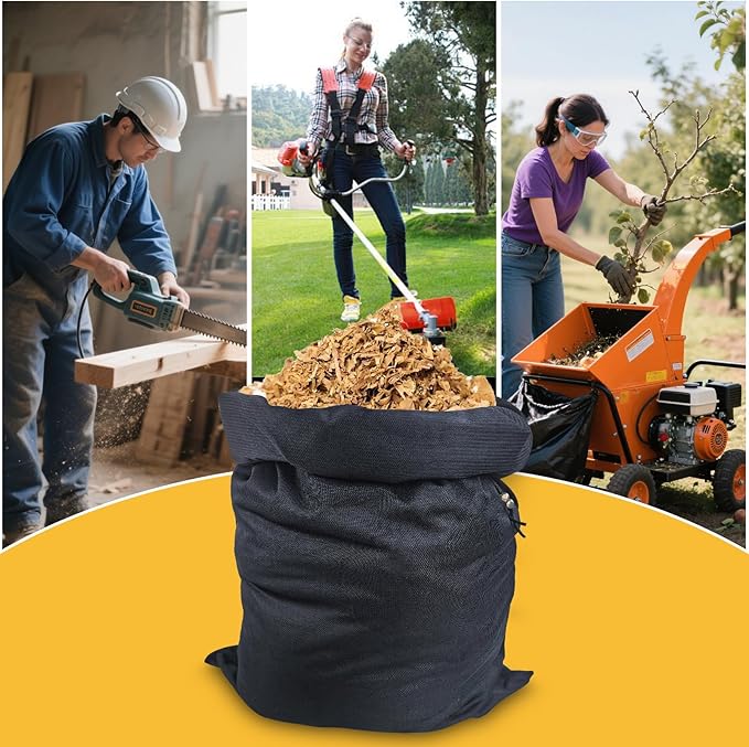 Wood Chipper Bag Collection for Craftsman Electric Shredder Mulcher, Universal 24x48 Leaf Mulcher Collection Bag Fits Most Brand