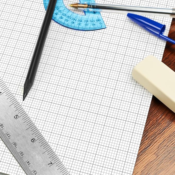 Fuyoooo 25 Sheet Graph Paper Pad 24" x 36" Large Graph 1" and 1/4" Ruled Grid Paper for Engineer Architect Designer Mathematician Draftsmen Sketch House Commercial Building Plan Drafting(White)