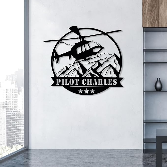 Personalized Metal Airplane Wall Art, Airplane Name Sign, Customized Pilot Name Sign, Airplane Hangar Sign Decor, Aviation Home Office Decor, Large Outdoor Decor, Pilot Gifts, Aircraft Lovers Gift