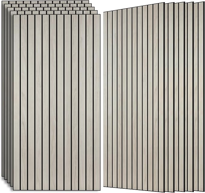 AUTORIFIC Wood Veneer Sound Panels, 10 Pack 47.2”x23.6” Wall Panels, Decorative Acoustic Panels for Walls, for Office,Home Theater,Studio,Living Room, Natural Oak(Mitred)