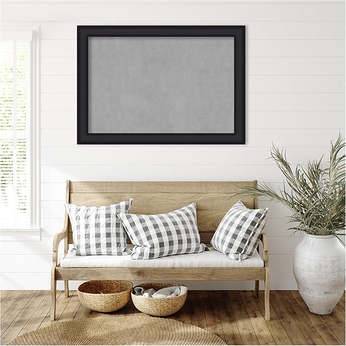 Amanti Art Black Framed Magnetic Board 29x41 Large Vision Board for use with Magnets, 100% Metal Sheet to Display Items as Office Decor or for Home Organization in mudroom, Kitchen or Kids Room