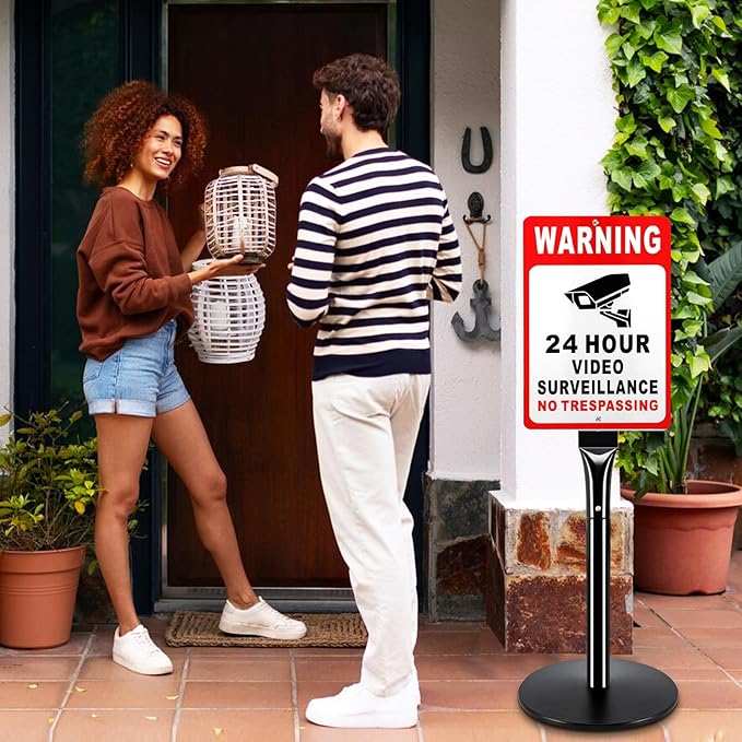 INNOVSIGN Heavy Duty Cast Iron Sign Post, 12" Round Base, 48" Movable Sign Stand