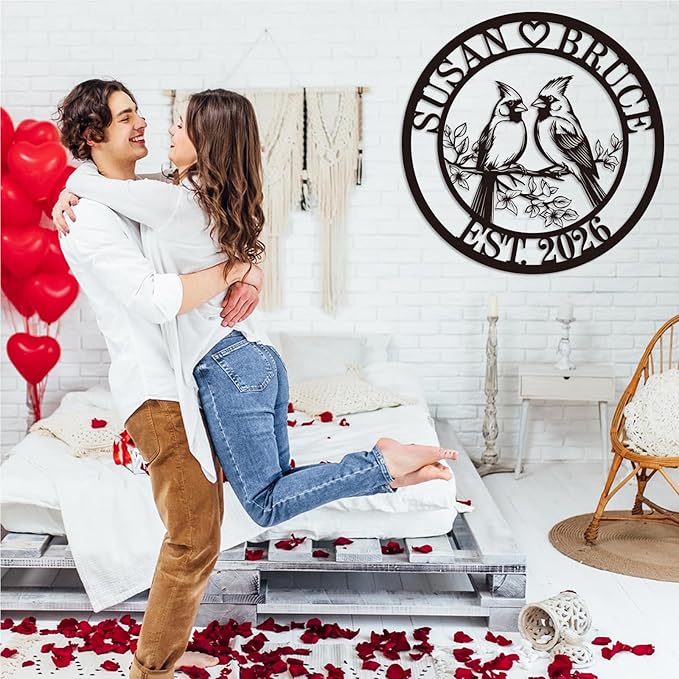 Personalized Christmas Gifts 2025, Custom 50th/40th/60th/70th/30th/1-99 Years Wedding Anniversary Sign Gifts for Couples Parents, Custom Metal Monogram Sign Personalized Family Name Signs