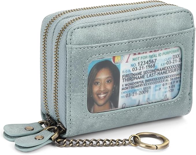 GOIACII Small Genuine Leather Wallet for Women, RFID Blocking Credit Card Holder Wallet
