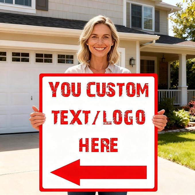 Custom Square Directional Signs - 8 * 8 inches - Corporate logos/warning text, for indoor and outdoor use