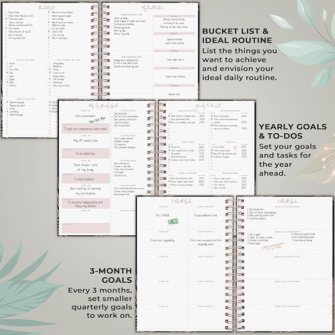 PLANBERRY Large Hourly Schedule Planner Premium – Undated Organizer for Productivity, Time Management & Budget, 8x10.4″ (Onyx Black)