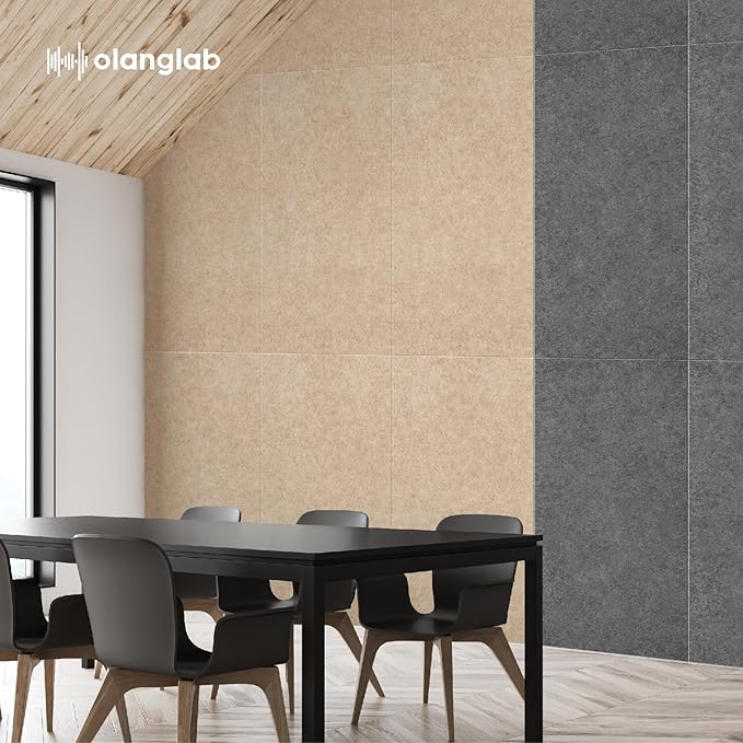 Olanglab Acoustic Wall Panels 10 Pack, 48 x 24 per Acoustic Panels Sound Absorbing, Sound Panels for Home Studio and Office, Plain Dark Gray