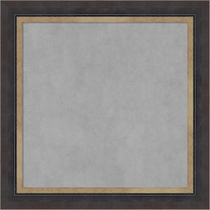 Amanti Art Black Framed Magnetic Board 25x25 Medium Vision Board for use with Magnets, 100% Metal Sheet to Display Items as Office Decor or for Home Organization in mudroom, Kitchen or Kids Room