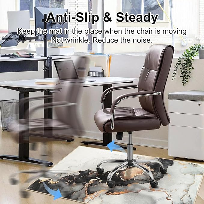Anidaroel Office Chair Mat for Hardwood/Tile Floor, 36"x48" Desk Chair Mat for Office Gaming, Under Desk Rug for Rolling Chair, Anti-Slip Computer Chair Mats, Low-Pile Carpet Protector Rug