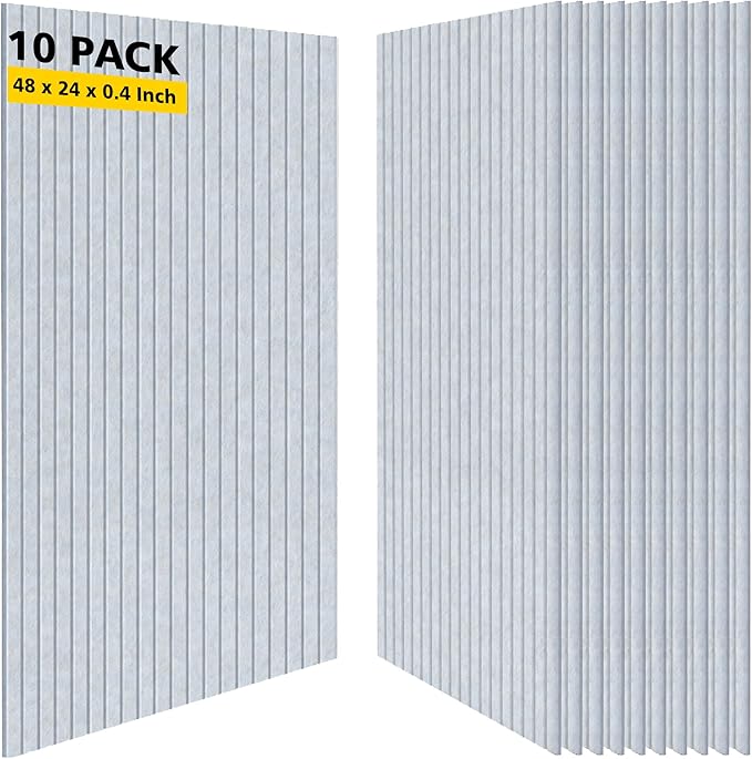 Acoustic Panels,10 Pack Sound Panels,48"x24"x0.4" Soundproof Wall Panels,High-Density Large Acoustic Panels,Decorative Sound Dampening Panels,Light Camel