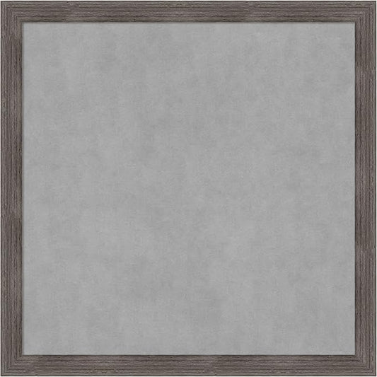 Amanti Art Grey Framed Magnetic Board 27x27 Medium Vision Board for use with Magnets, 100% Metal Sheet to Display Items as Office Decor or for Home Organization in mudroom, Kitchen or Kids Room