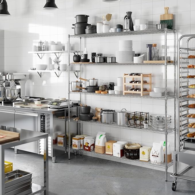 Regal Altair 14" Deep x 72" Wide x 86" Height Wire Shelving Kit | 5-Tier | NSF Commercial Storage Rack Unit