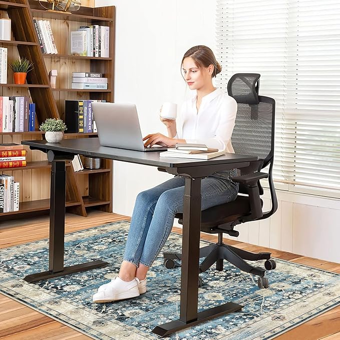 Anidaroel Home Office Chair Rug for Hardwood Floor, 36"x48" Rolling Chair Protector, Computer Gaming Rug, Low Pile Carpet Floor Mat