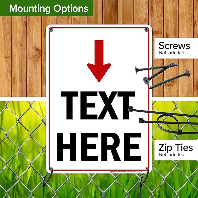 Custom Arrow,Custom Directional Sign, Arrow Down Sign, 10x14 Inches, 55 mil thick HDPE (high density polyethylene), Made in USA by My Sign Center