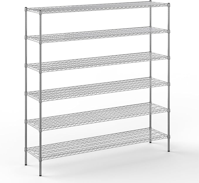 Regal Altair 18" Deep x 72" Wide x 74" Height Wire Shelving Kit | 6-Tier | NSF Commercial Storage Rack Unit