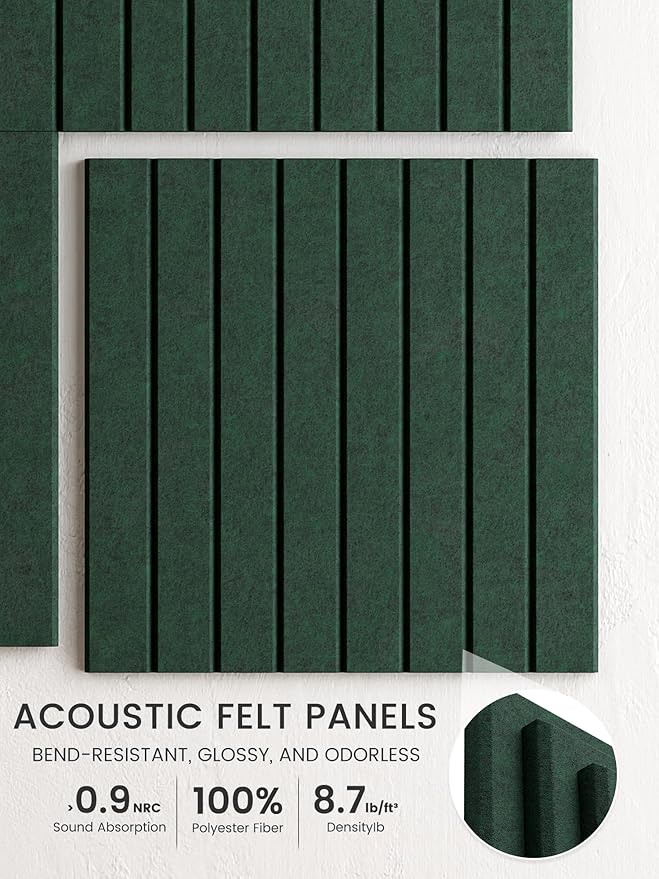 Bumusty Large Felt Bulletin Board 48" x 36" Cork Board Alternative-12 Pack with 70 Safe Removable Adhesive Tabs, Cork Boards for Walls Cork Board for Home Office Classroom Pin Board (Aurora Green)