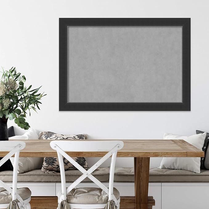 Amanti Art Black Framed Magnetic Board 29x41 Large Vision Board for use with Magnets, 100% Metal Sheet to Display Items as Office Decor or for Home Organization in mudroom, Kitchen or Kids Room