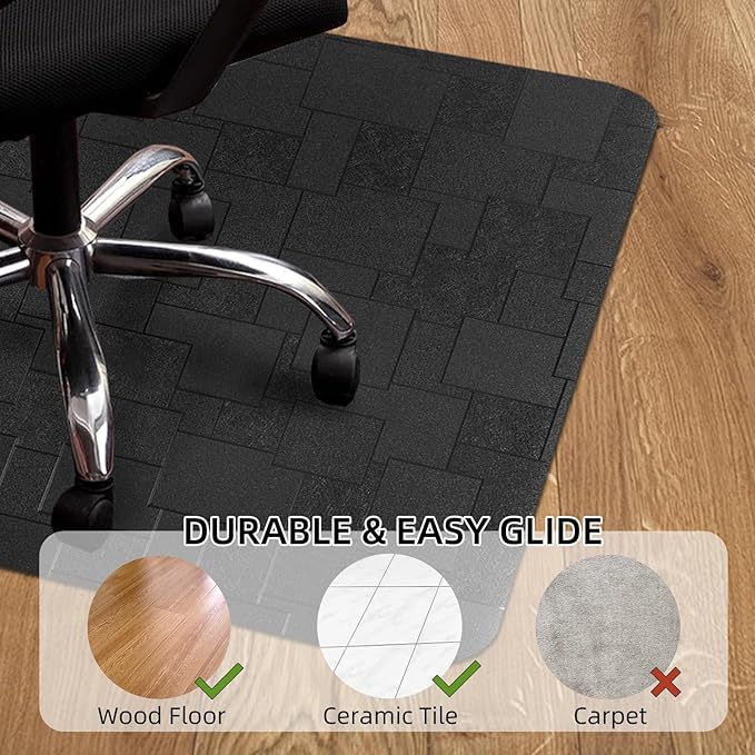 Office Chair Mat for Hard Floor, 48x36 inches Computer Chair Mat, Multi-Purpose Desk Floor Protector for Work, Home, Gaming