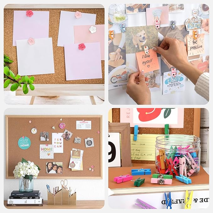 72-Piece Decorative Push Pins with Storage Box, Cute Assorted Cat, Flower & Heart Thumb Tacks for Bulletin Boards, Cork Boards, Cubicle Décor, Home & Office