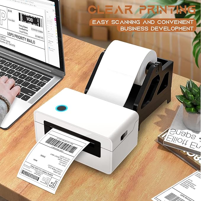 MFLABEL 4x6 Direct Thermal Shipping Labels - 10 Rolls, 220 Labels/Roll, Perforated Postage Paper with Alignment Hole, Compatible with 4XL LabelWriter 1744907 & 1755120, Rollo for USPS, UPS
