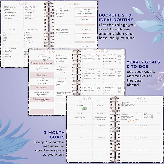 PLANBERRY Large Hourly Schedule Planner Premium – Undated Organizer for Productivity, Time Management & Budget, 8x10.4″ (Royal Blue)