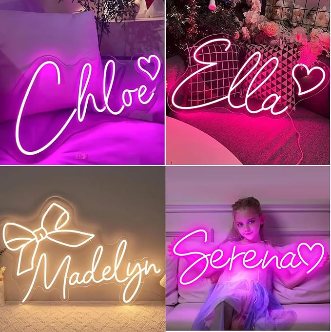 Lorxi Custom Neon Signs, Light up Signs For Wall Decor, Neon Sign Personalized For Bedroom,Wedding, Birthday, Party , Customized Led Light Sign For Gifts Bar Game Business Logo, Led Name Sign Neon Light