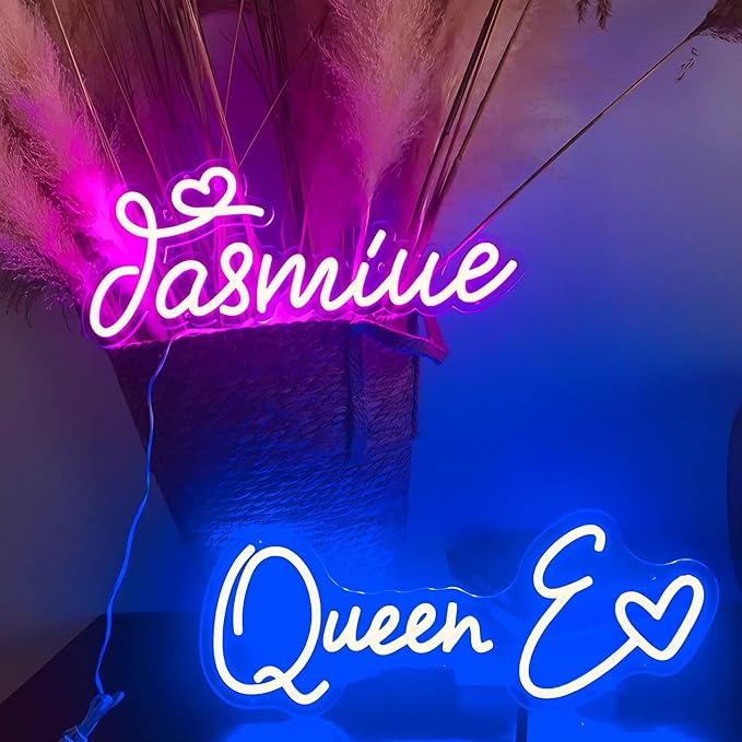 Lorxi Custom Neon Signs, 5V USB Neon Sign Customizable for Wall Decor, Personalized Neon Sign for Wedding Birthday Party Bedroom Bar Salon Business Shop Name Logo Lights Sign