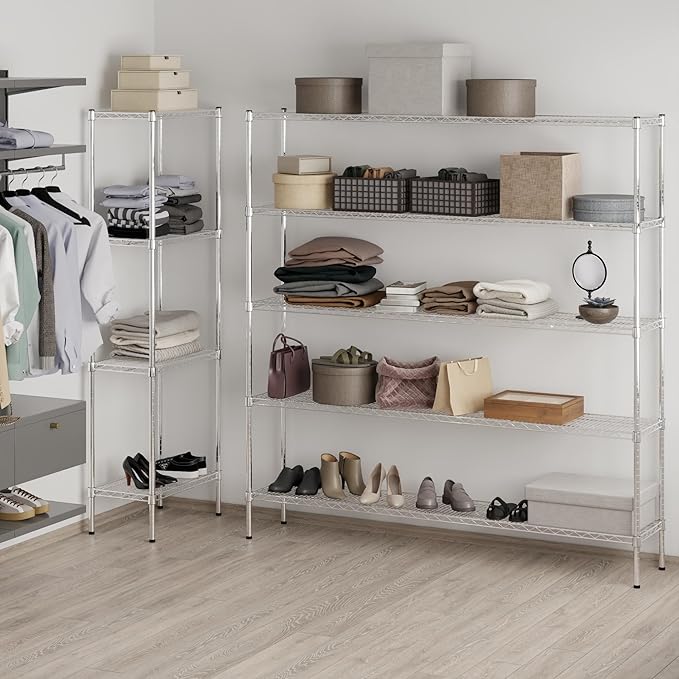 Regal Altair 14" Deep x 72" Wide x 74" Height Wire Shelving Kit | 5-Tier | NSF Commercial Storage Rack Unit