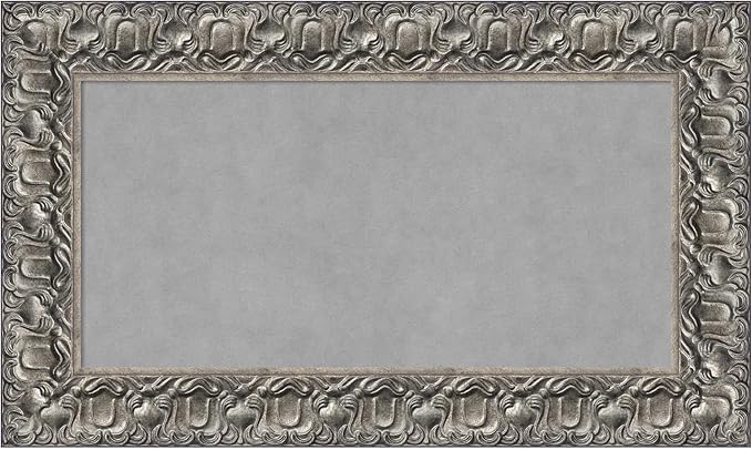 Amanti Art Silver Framed Magnetic Board 18x30 Small Vision Board for use with Magnets, 100% Metal Sheet to Display Items as Office Decor or for Home Organization in mudroom, Kitchen or Kids Room