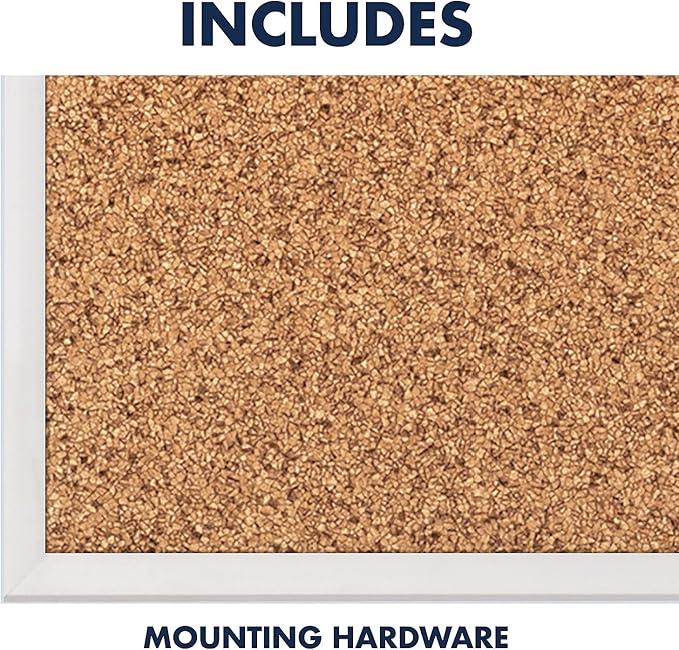 Quartet Cork Board, Bulletin Board, 6' x 4' Corkboard, Aluminum Frame, Silver (2307)