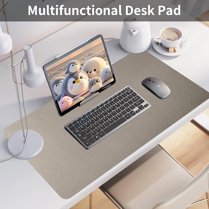 Bloss Pearl Gray Desk Mat 31.5"x15.7", Desk Matt for Desktop, Waterproof Large Desk Pad, Computer Mat for Office/Home/Decor/Christmas Desk Mat