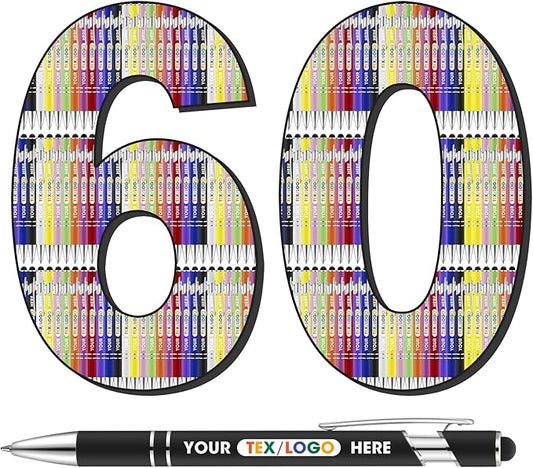 ENOMY Personalized Pens Bulk Free Engraved with Logo/Name/Message Black Ink Custom Pens Customized Stylus Ballpoint Pens Ideal Gifts for Business Anniversary (60)