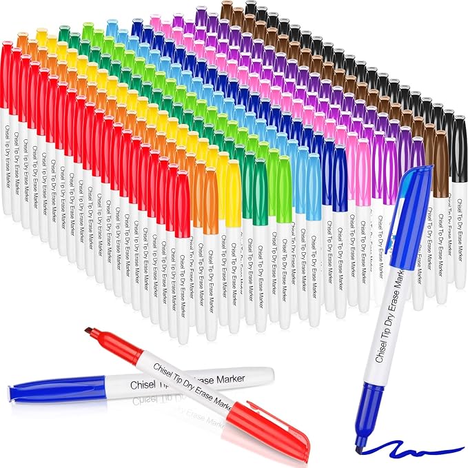 Sepamoon 240 Pack Dry Erase Markers Bulk Chisel Tip Whiteboard Markers Pens Low Odor for Office Home(Multicolor)