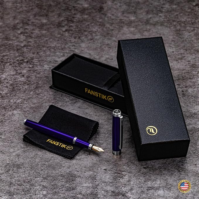 FANSTIK Customized Luxury Fountain pen, fancy gift set for women, Professional executive pen gift set for men and Woman (B Lux Fountain Set)