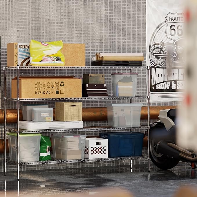 Regal Altair 21" Deep x 72" Wide x 54" Height Wire Shelving Kit | 4-Tier | NSF Commercial Storage Rack Unit