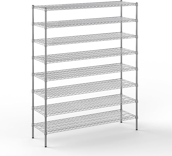 Regal Altair 18" Deep x 60" Wide x 74" Height Wire Shelving Kit | 8-Tier | NSF Commercial Storage Rack Unit