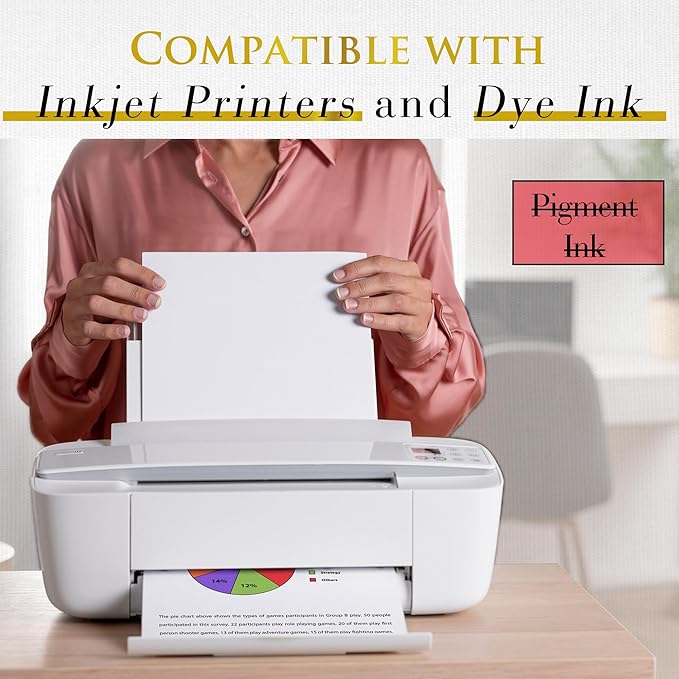 A-SUB Double Sided Matte Photo Paper 100 Sheets 8.5X11 Inches 48lb 180gsm Presentation Paper for Inkjet Printers for Reports Charts Printing