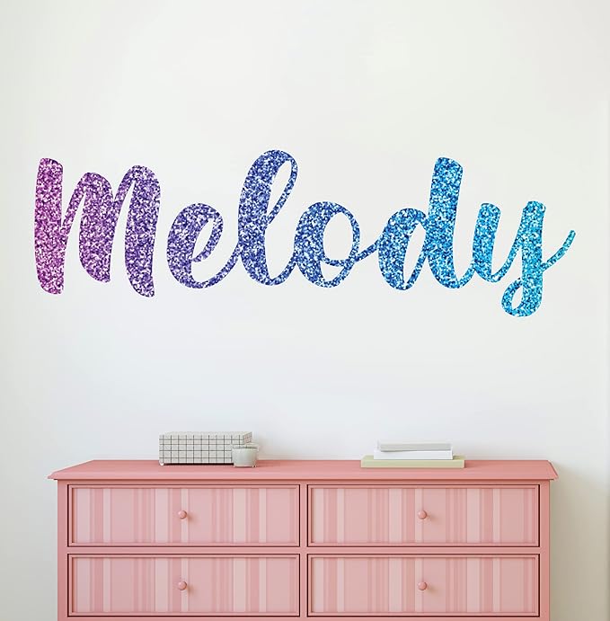 Personalized Name Sign Girls Room Decor - Baby Girl Name Stickers - Custom Stickers Nursery Decor - Letters for Wall Decor Custom Vinyl Sticker - Rainbow Room Decor Wall Decals - Name Wall Art