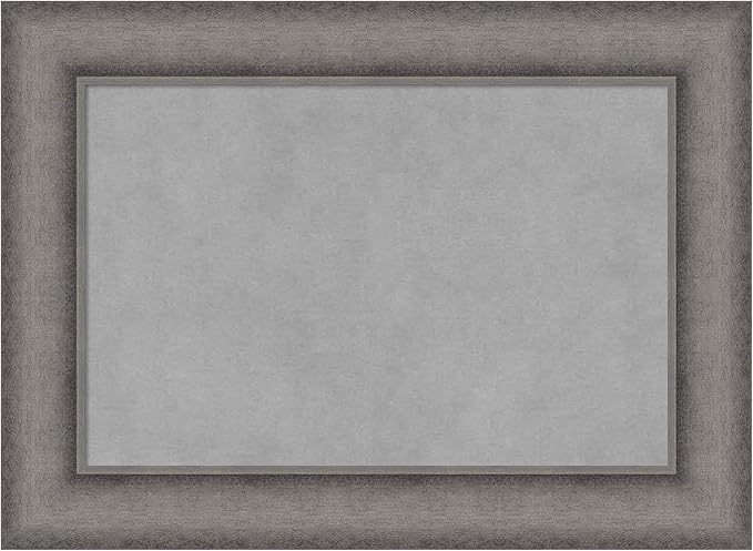 Amanti Art Grey Framed Magnetic Board 16x22 Small Vision Board for use with Magnets, 100% Metal Sheet to Display Items as Office Decor or for Home Organization in mudroom, Kitchen or Kids Room