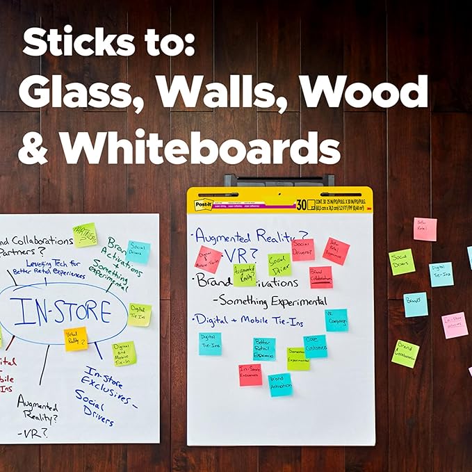 Post-it Super Sticky Easel Pad, 25 in x 30 in, White, 30 Sheets/Pad, 4 Pads/Pack, Great for Virtual Teachers and Students (559 VAD 4PK)